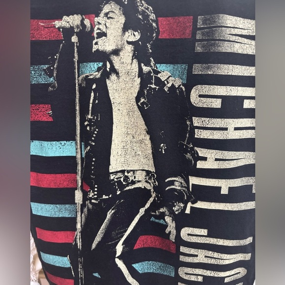 MICHAEL JACKSON GRAPHIC PRINT VINTAGE FRINGE KING OF POP SHIRT/ SHACKET SZ M - Picture 2 of 7